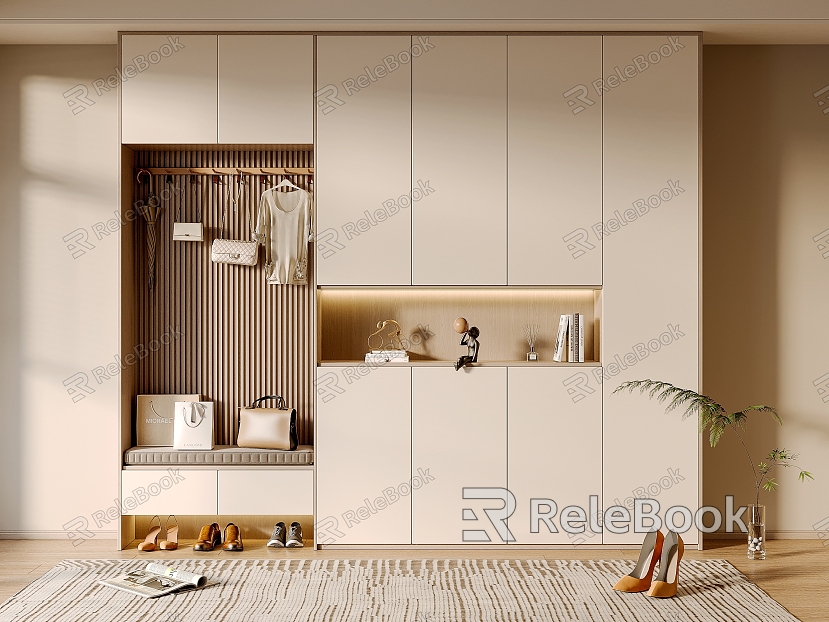 Modern Cream Style Shoe Cabinet Cream Shoe Cabinet model