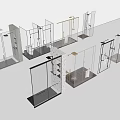 Modern Shower Sauna Enclosures With Various Glass Designs And Metal Frames In Gold Black