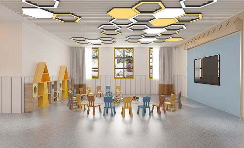 Modern Kindergarten Classroom 3d model