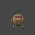Creative Detailed Pumpkin Carriage Shaped Edible Food Art With Wheels Door Windows And Lantern