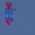 Futuristic Metallic Space Capsule With Blue Lighting And Landing Legs