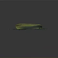 Yellow Canoe Water Vessel In Green Underwater Environment With Details