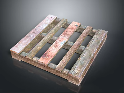 Industrial Wooden Pallet With Slats Used In Logistics And Warehousing Operations 3d model