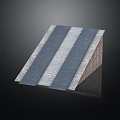 Modern Sloped Floor Design With Dark And Light Striped Wooden Texture
