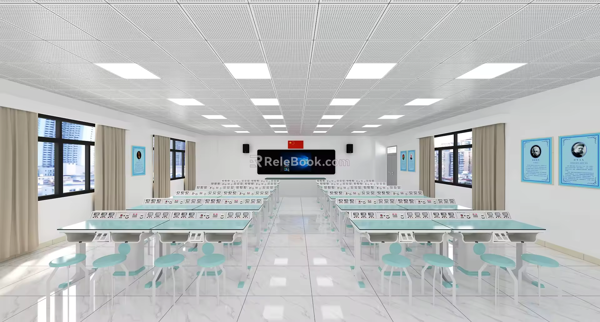 Physics and Electricity Experiment Classroom 3d model