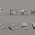 single sofa leisure sofa 3d model