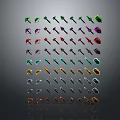 Various Colored And Styled Axes Arranged In Grid Pattern Collection