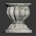 White Green Speckled Marble Sculpture Vase Shaped Carving With Ornate Base And Decorative Art Design