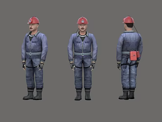 Miners, construction workers, decoration workers, repair workers, electricians 3d model