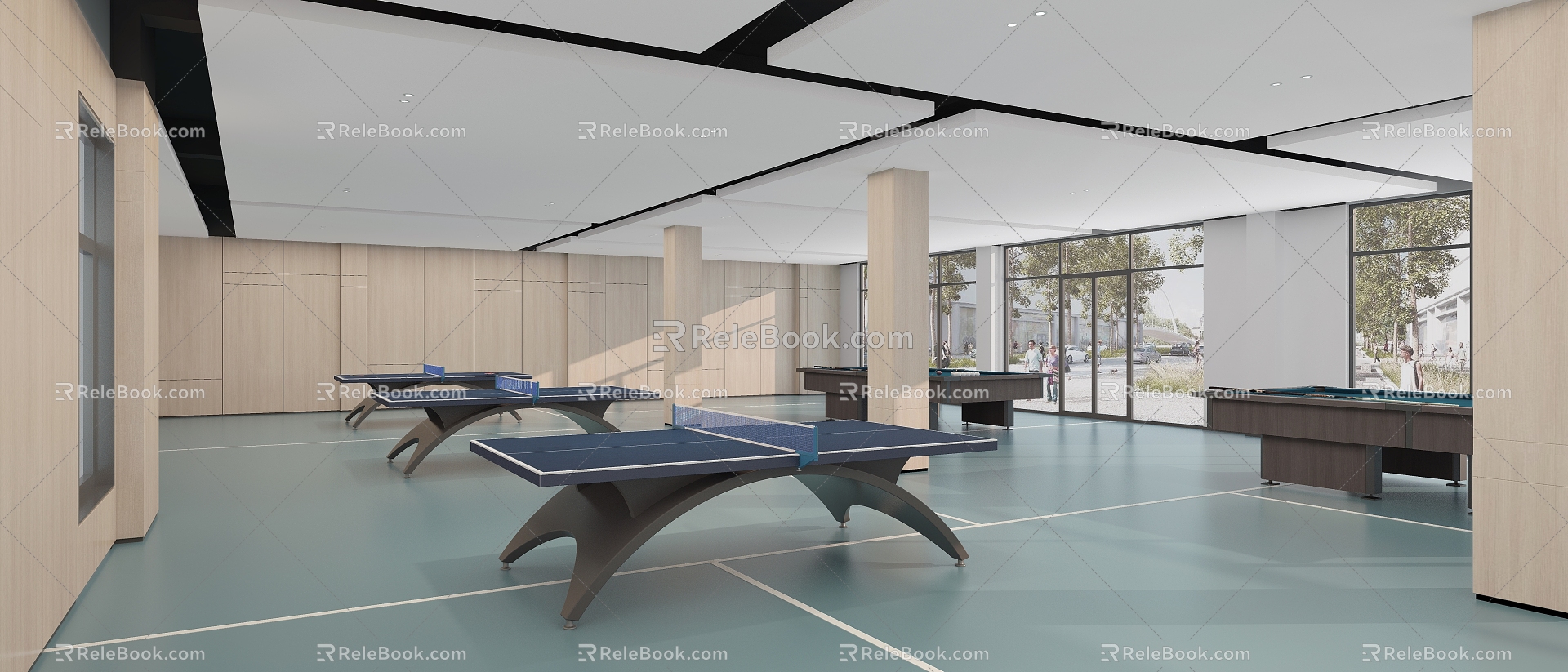 Stadium Table Tennis Hall Billiards Room Gymnasium Activity Room Entertainment Room Sports Hall 3d model