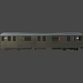Silver Subway Train With Number 7 American Flag And Car 175 Exterior Details