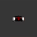 Red Formula 1 Racing Car With Shell Logo Aerodynamic Body And White Wheels