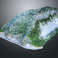 Natural Mountain Landscape With Lush Green Vegetation And Rocky Slopes