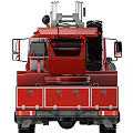 Red Off Road Fire Rescue Utility Vehicle With Extended Ladder And Equipment