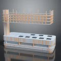 Modern Coffee Table With Wooden Frame White Tabletop And Black Accent Squares