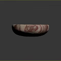 Unique Natural Wood Stone Decorative Sculpture With Red White Striped Texture