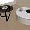 Modern coffee table round table marble table round venetian blinds marble coffee table ornaments 3d model