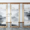 New Chinese-style partition screen partition 3d model