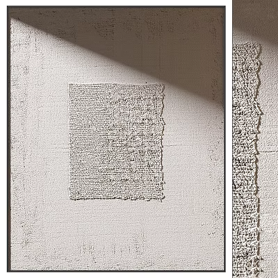 Neutral Tone Square Rug with Soft Textured Surface for Modern Living Room and Bedroom 3d model