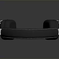 Sleek Black Over Ear Headphones With Leather Headband And Glossy Surface