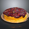Delicious Layered Cake With Chocolate Glaze And Colorful Sprinkles On Paper Plate