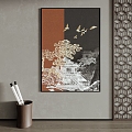 New Chinese Decorative Painting Hanging Painting 3d model