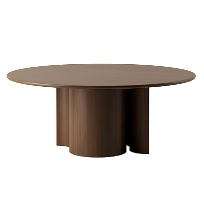 Modern Decorative Ornament Set Arranged On Brown Round Wooden Table For Home Decor 3d model