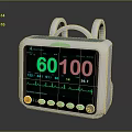 Vital Signs Monitor With Digital Display Screen ECG Waveform And Control Panel Buttons