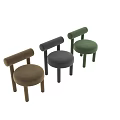 Elegant Modern Leisure Chair Featuring Velvet Upholstery And Cylindrical Legs Design