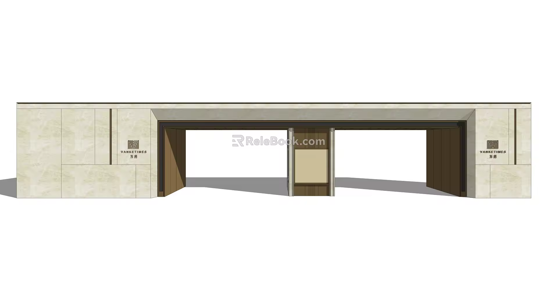 New Chinese Style Gate Stone Gate 3d model