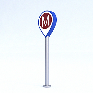 Modern signage subway sign 3d model