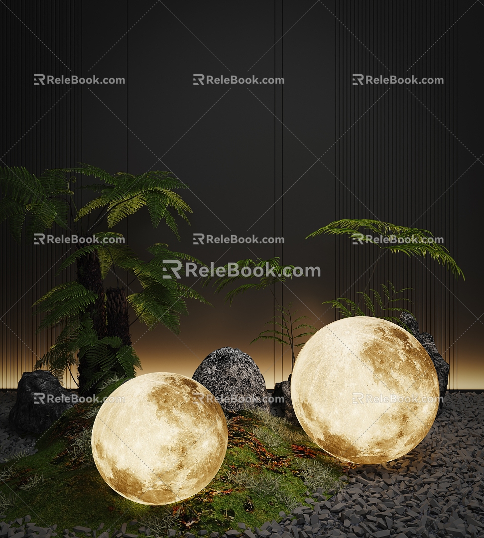 Modern Moon Lights 3d model