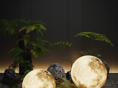 Modern Moon Lights 3d model