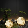 Modern Moon Lights 3d model