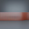 Modern Red Perforated Grid Wall Design For Decorative Interior Spaces 3d model