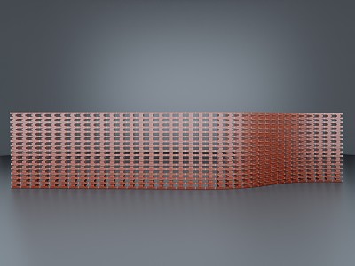 curved brick wall 3d model