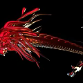 Commercial Equipment Featuring Metallic Dragon Head With Blue Red Glossy Finish And Intricate Design