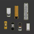 Various Toy Vehicles Including Taxi Police Car Ambulance School Bus Fire Truck And Van