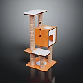 Multi Tiered Wooden Shelving Unit With Scratching Posts White Platforms And Cat Condo Design