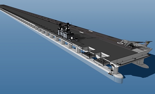 Modern aircraft carrier warship 3d model