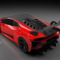Red Sports Car With Black Roof Rear Spoiler And Sleek Aerodynamic Design
