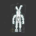 Game Movie Character Blue Rabbit Animatronic With Mechanical Parts And Sharp Teeth