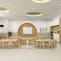 Spacious Bright Kindergarten Classroom With Wooden Furniture And Piano