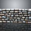 Decorative Natural Stone Wall Design With Mixed Size And Colored Stones