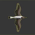 Beautiful Flight Animal Bird with Pink Head White Body Brown Wings and Blue Feet Standing