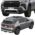 Silver SUV Car With Modern Design Sporty Look And Front Rear View