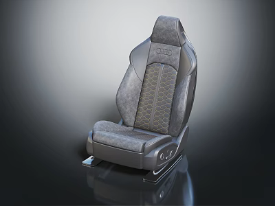 Modern Car Seat With Gray Upholstery And Stitched Design Details 3d model