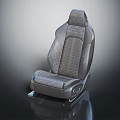 Modern Car Seat With Gray Upholstery And Stitched Design Details