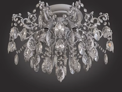 Elegant Crystal Chandelier With Ornate Decorative Glass Pendants And Sparkling Design 3d model