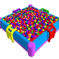 Inflatable Colorful Ball Pit with Bright Colored Ladders and Plastic Balls for Kids Play
